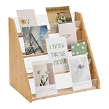 UNICRAFTALE 4 Stöckiger Präsentationsständer Für Grußkarten Vitrine Bambus...
