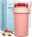 Mitsemmo Müslibecher to Go 760ml+230ml,Müsli Cup to Go Becher,Joghurtbecher to...