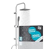 EISL Duschset EASY FRESH, Duschsystem ohne Armatur 2 in 1 mit großer Regendusche (250 x...