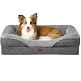 EHEYCIGA Orthopädisches Hundebett Mittelgroße Hunde, 91x68x17.5cm, Memory Foam Waschbar...