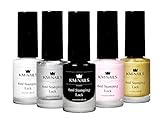 5er Spezial Stamping Lack Set, Stempel Lack mit je 6ml
