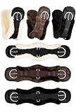Equinate Westerngurt Classical mit echtem Lammfell - anatomischer Sattelgurt...