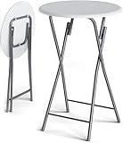 Casaria® Stehtisch Klappbar 110cm Hoch Rund Ø 60cm Outdoor Holz Stabil Garten...