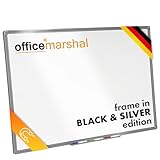 OfficeMarshal Magnettafel Whiteboard 60 x 90 cm mit Alurahmen silber |...