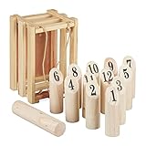 Relaxdays Kubb, mit Transportbox, finnisches Wurfspiel, Erwachsene & Kinder, Wikinger...