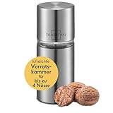 SILBERTHAL Muskatnuss Mühle für fein gemahlene Muskatnuss - Muskatreibe mit...