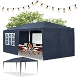 Juskys Partyzelt 3x6 m mit 6 abnehmbaren Seitenwänden & Dach - 18 m² - 12 Erdhaken & 6...