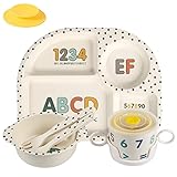 Greentainer Kindergeschirr set aus melamin, 5er Sturzfest Geschirr Set- Baby Menü...