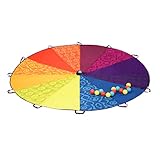 B. toys Schwungtuch XL mit 15 bunten Bällen, 240 cm Durchmesser, 12 Griffe – Outdoor...