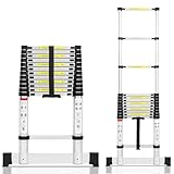 Cecaylie Aluminium Teleskopleiter 5M mit Stabilisator, Ausziehbare Leiter,...