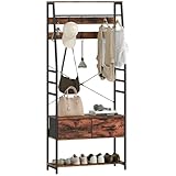 HOMCOM Garderobenständer, Kleiderständer mit 10 verstellbaren Haken,...