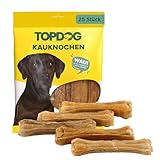 Topdog Kauknochen Hund 25 Stück 12,5 cm - Rinderhautknochen für Hunde aus 100% Rind -...