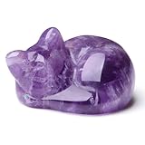 XIANNVXI Katzen Deko Amethyst Kristall Figur Katze Figur Amethyst Katzenfiguren Deko...