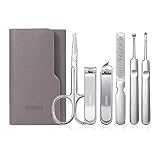 6-teiliges tragbares Nagelscheren-Pflegeset mit Reiseetui aus Leder,...