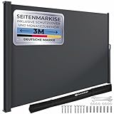 KESSER® Seitenmarkise ausziehbar Markise 180 x 300 cm Blickdicht Sichtschutz &...