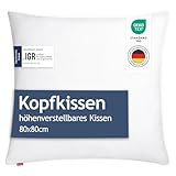 Blumtal Kopfkissen 80x80 cm - Nackenkissen mit anpassbarer Füllung - 100%...