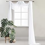 JTOOYS Weißer Vorhang für Hochzeit, 1 Stück, 130 x 550 cm, Vorhang, Hochzeitsbogen,...