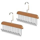 Gürtelhalter Kleiderschrank, 2 Stück Holz Kleiderbügel Krawattemhalter mit 8 Haken 360...