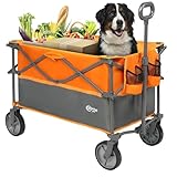 PORTAL Bollerwagen faltbar 225L XXL Große Ladefläche 120KG belastbar Handwagen...