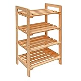 DEMA Universal Holzregal – Natur Regal mit 4 Böden & Fächern | Stabiles...