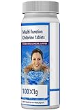 Pool Reinigungstabletten,Multifunktions Pool Chlortabletten,100g Reinigungstabletten für...