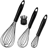 Schneebesen Set, 3 Stück Schneebesen Silikon, Edelstahl Rührbesen Silikondrähte für...