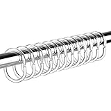 LIHAO 24x Duschringe Aufhänger Transparent Duschvorhangringe Kunststoff Ringe C...