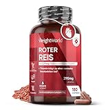 Roter Reis Kapseln - 2,9 mg Monacolin K - 180 vegane Stück - Für Herz, Cholesterin...