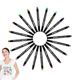 Permanente Stoffmarker, 20 Farben, dokumentenechtes Textilstift-Set, Zeichenwerkzeug für...
