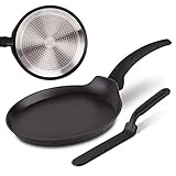 ROSMARINO Pfannkuchenpfanne für Induktion und andere Herdarten, 26 cm - Eine...