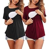 Yinguo Langarm Halloween Shirt Umstands-T-Shirt Bluse Top Schwangere Stillen Umstandsbluse...