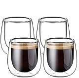 glastal 100ml (4oz) Doppelwandige Espressotassen Espresso Gläser 4er Set,...