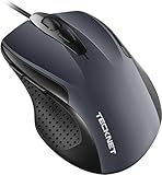 TECKNET Maus mit Kabel, Computermaus mit 6 Tasten, 6400 DPI, Ergonomisches Optical...