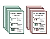 10x Hochwertige Aufkleber verhalten im Brandfall / Notfall in A4 | 21 x 29,7cm...
