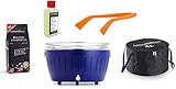 LotusGrill XL Starter-Set 1x XL Grill Tiefblau mit USB-Anschluß, 1x Buchenholzkohle 1kg,...