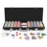 display4top Pokerkoffer 500 Chips Laser Pokerchips Poker 12 Gramm, 2 Karten,...