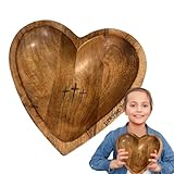 Gebetsschale aus Holz – Herzförmige Holzschale als, rustikaler Mittelpunkt für...