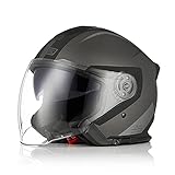 ORIGINE Motorradhelm Jethelm Roller Helm Scooter Helm Moped Mofa Helm mit Doppelvisier ECE...