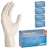 ARNOMED Einweghandschuhe 100 Stück/Box, S, Latexhandschuhe Weiß, Einweghandschuhe...