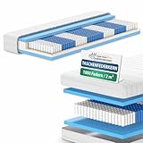 AM Qualitätsmatratzen 1000 Federn 7-Zonen Taschenfederkernmatratze 90x200cm -...