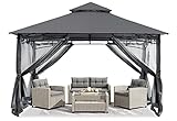 ABCCANOPY Pavillon 2.5x2.5m Wasserdicht Stabil Winterfest...