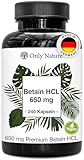 Betain HCL 650 mg - 240 Kapseln - Sodbrennen Tabletten - Hochdosiert - in Deutschland...