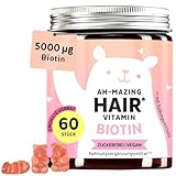 Biotin Hochdosiert Gummibärchen – 5000µg Biotin, Zink, Vitamin B6, C, E, Folsäure &...