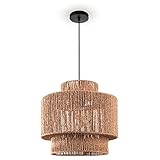 Paco Home Pendelleuchte Esstisch Papier Boho Hängelampe Esszimmer Lampe E27 Hängeleuchte...