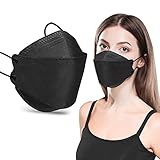 KKmier FFP2 Maske Schwarz 30 Stück, FFP2 Maske Fischform CE Zertifikat FFP2...