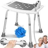 KESSER® Duschhocker höhenverstellbar | Leichter Badhocker rutschfeste...
