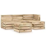 BUKSCYJS GartenmöBel Set,5-TLG. Garten-Lounge-Set Grün Imprägniertes Kiefernholz FüR...