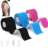 3 Rollen Kinesiologie Tape (5m x 5cm), Profi Kinesiotapes Physio Tape Sport Tape Set,...