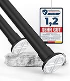 MEISENBERG Rostfreie Duschvorhangstange ohne Bohren 160-210cm, Ø32mm Matt...