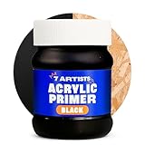 7 Artists Acrylic Primer Schwarz 230 ml – Acryl Gesso Grundierung für Leinwand, Holz,...